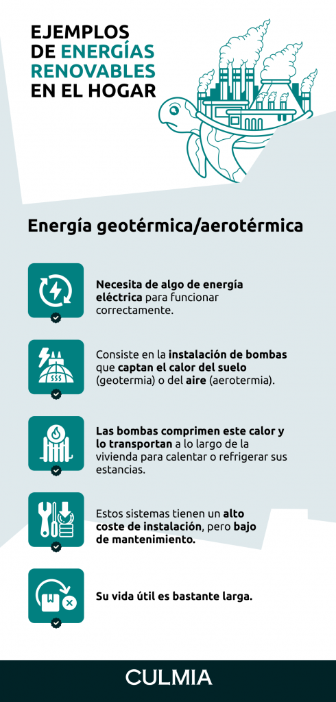 Infografía sobre geotérmica y aerotérmica